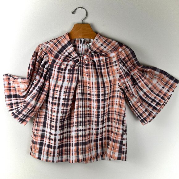 JOIE Lyell Twist Front Printed Cotton Top - Picture 2 of 12